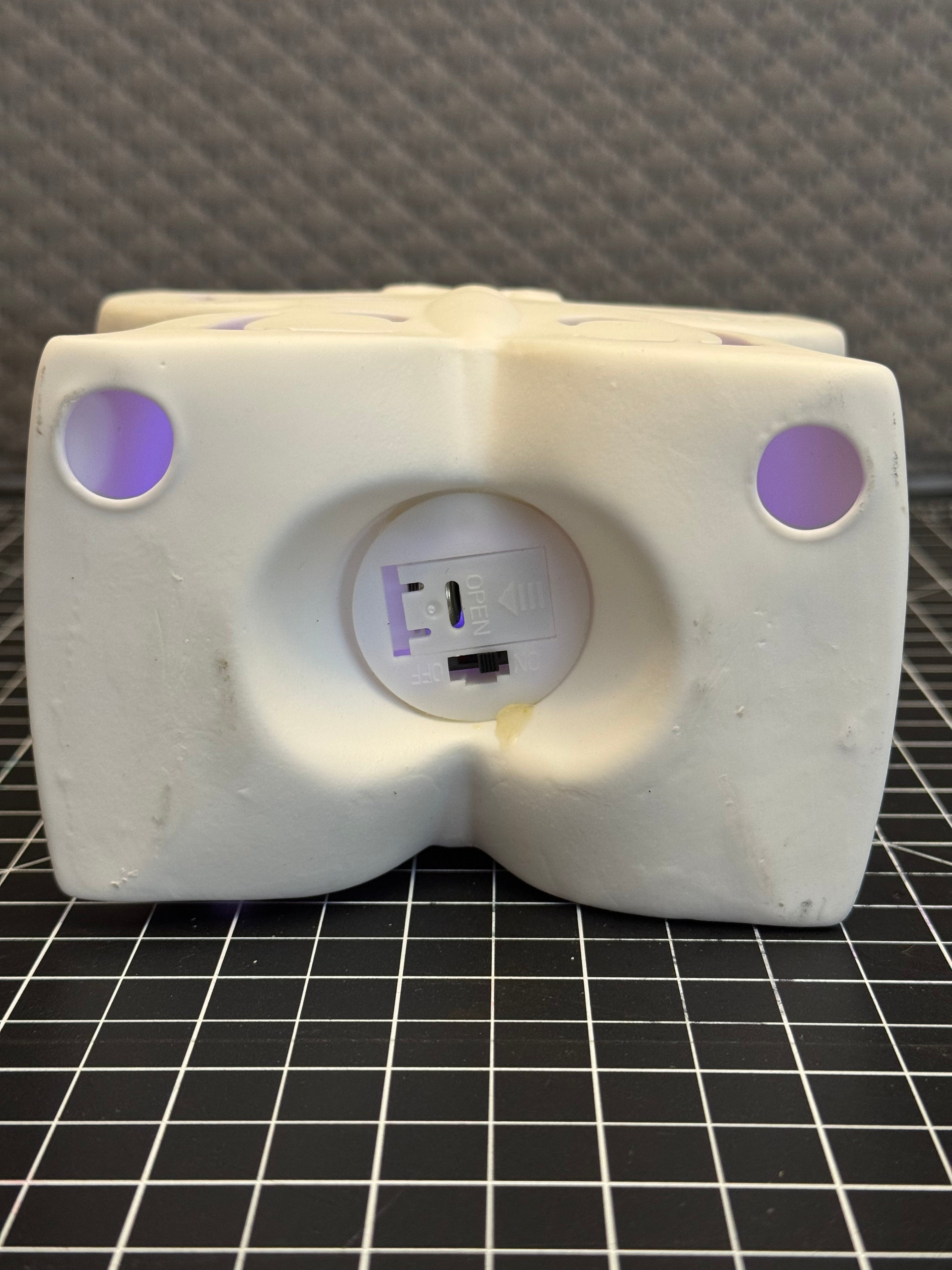 LED Butterfly Night Light White Ceramic Purple Glow Lamp Battery Operated