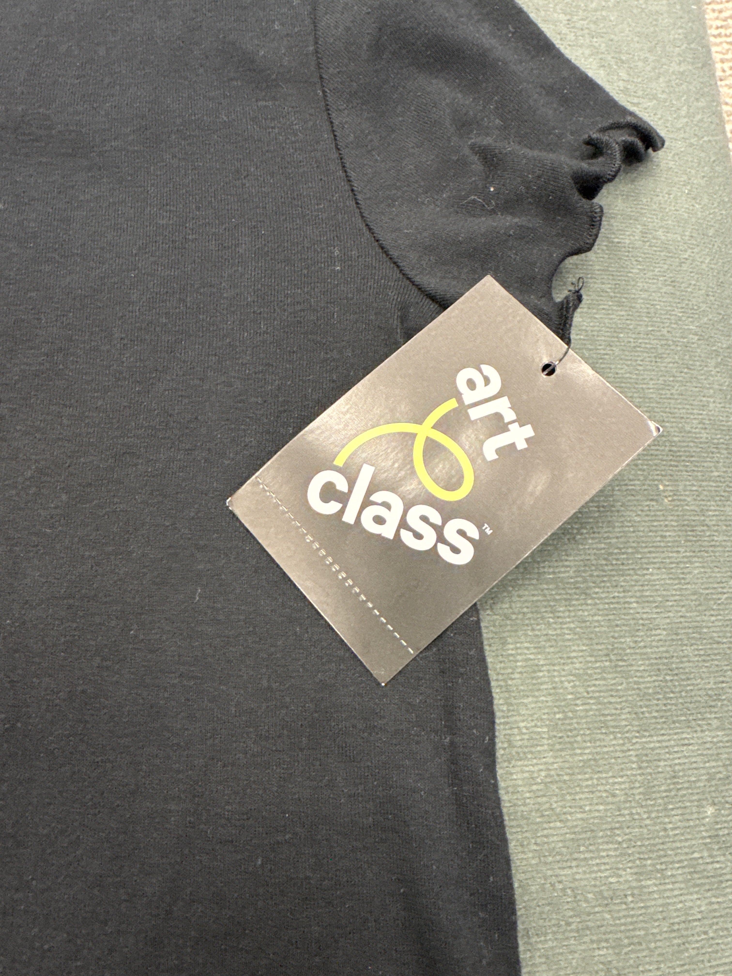 Art Class Girls Black Lettuce Hem Tee Shirt Size L (10/12) Short Sleeve NWT