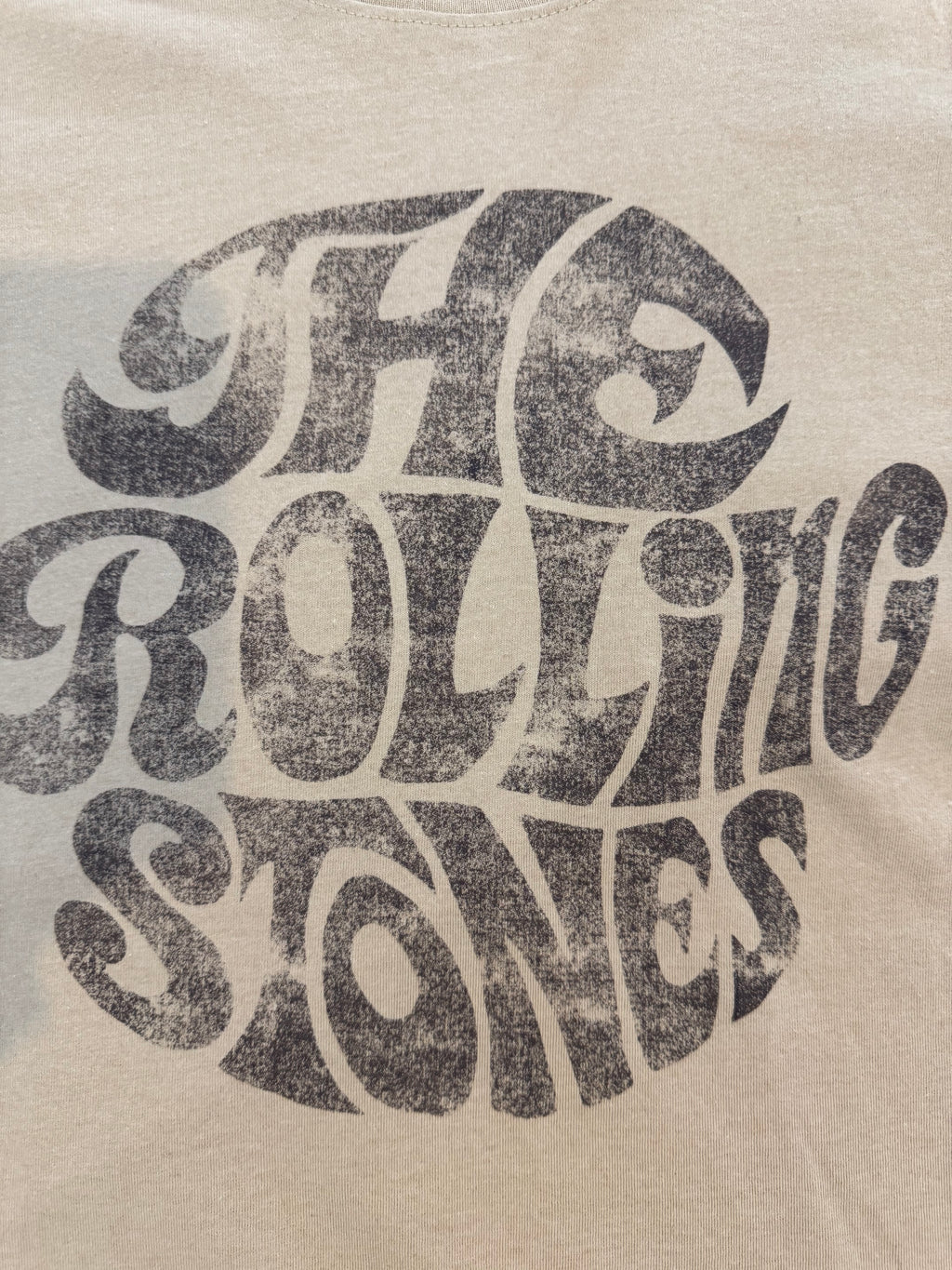 Rolling Stones Graphic T-Shirt Unisex Medium Tan Licensed 2024 Band Tee Rock Off NWT