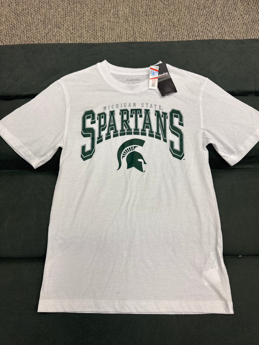 Michigan State Spartans T Shirt Mens Small NWT NCAA College Graphic White Spartans Tee
