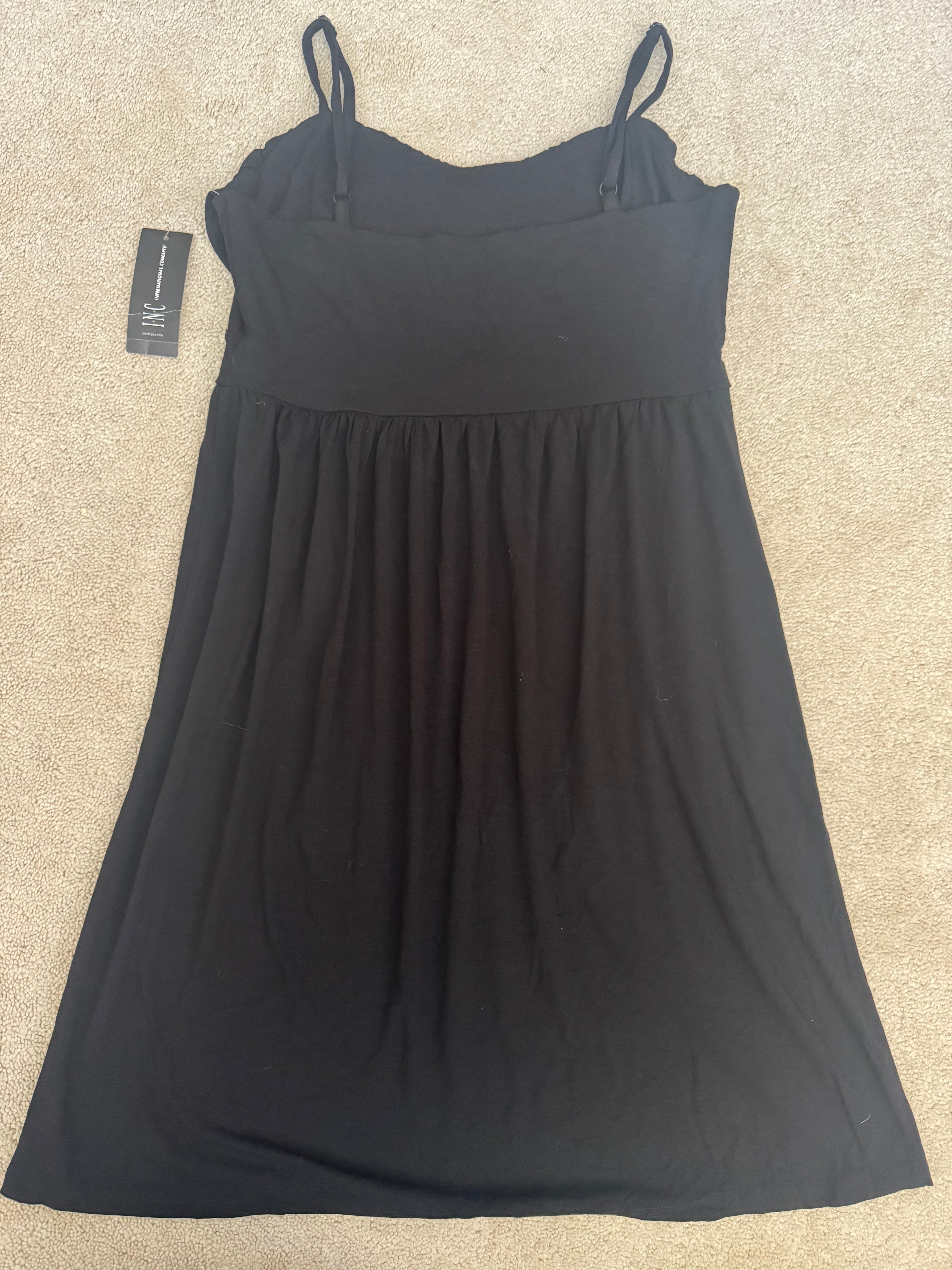 INC International Concepts Black Dress Size M NWT Sleeveless Empire Waist