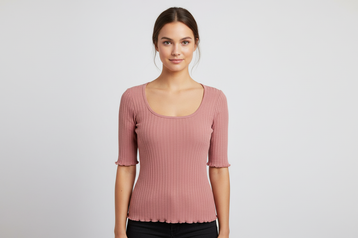 🌸 NWT Billabong Essentials Ribbed Scoop Neck Top | Dusty Rose | Size S