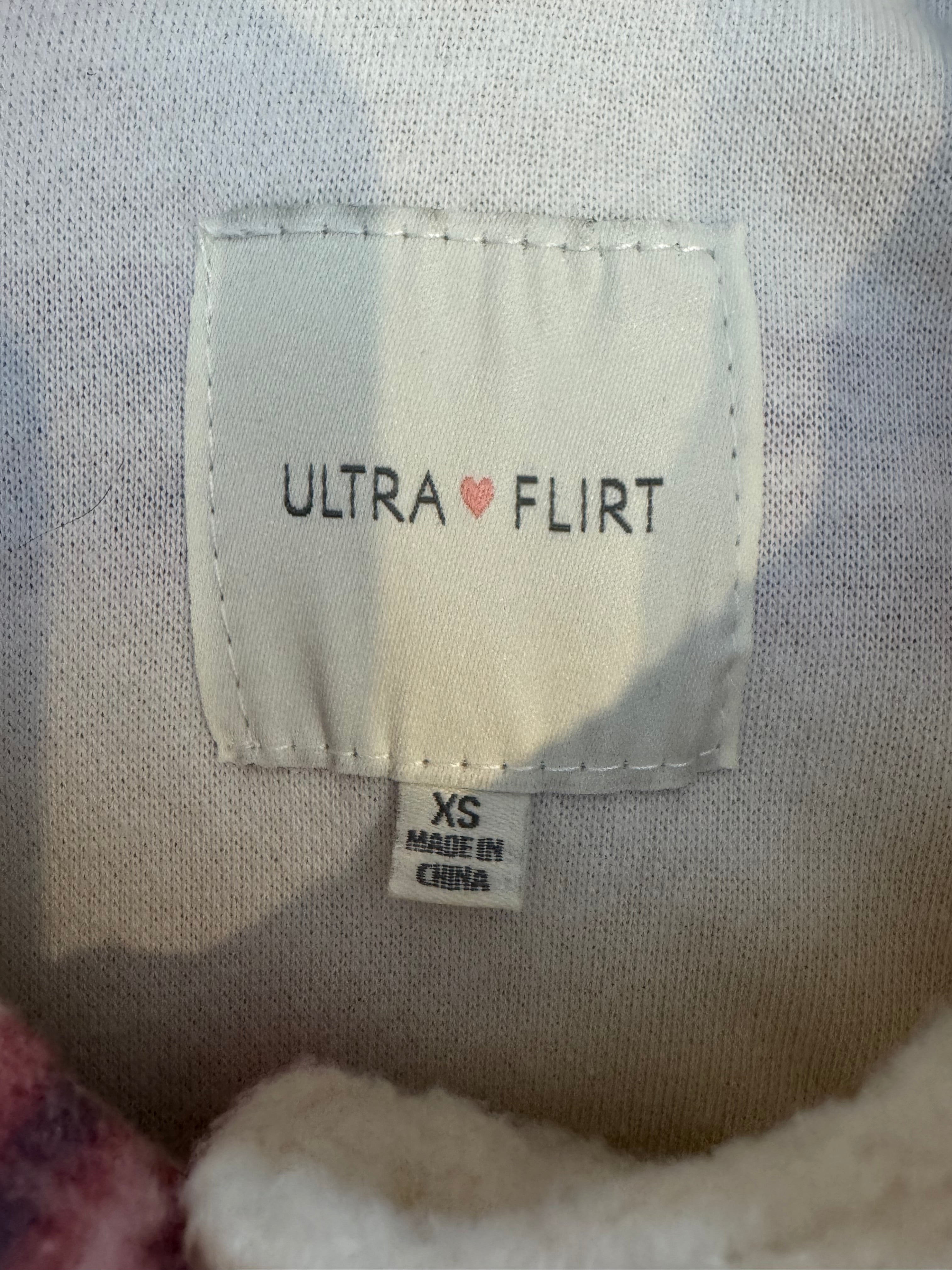 Ultra Flirt Pink Cream Plaid Fleece Shacket Women’s XS Button Front Jacket NWT