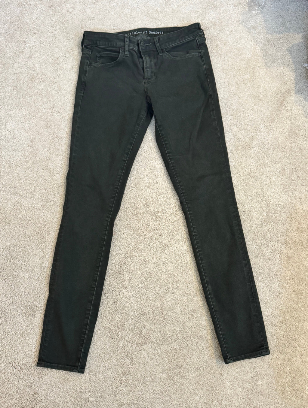 Articles of Society Skinny Jeans Women 26 Black Dark Wash Stretch Denim 26x28