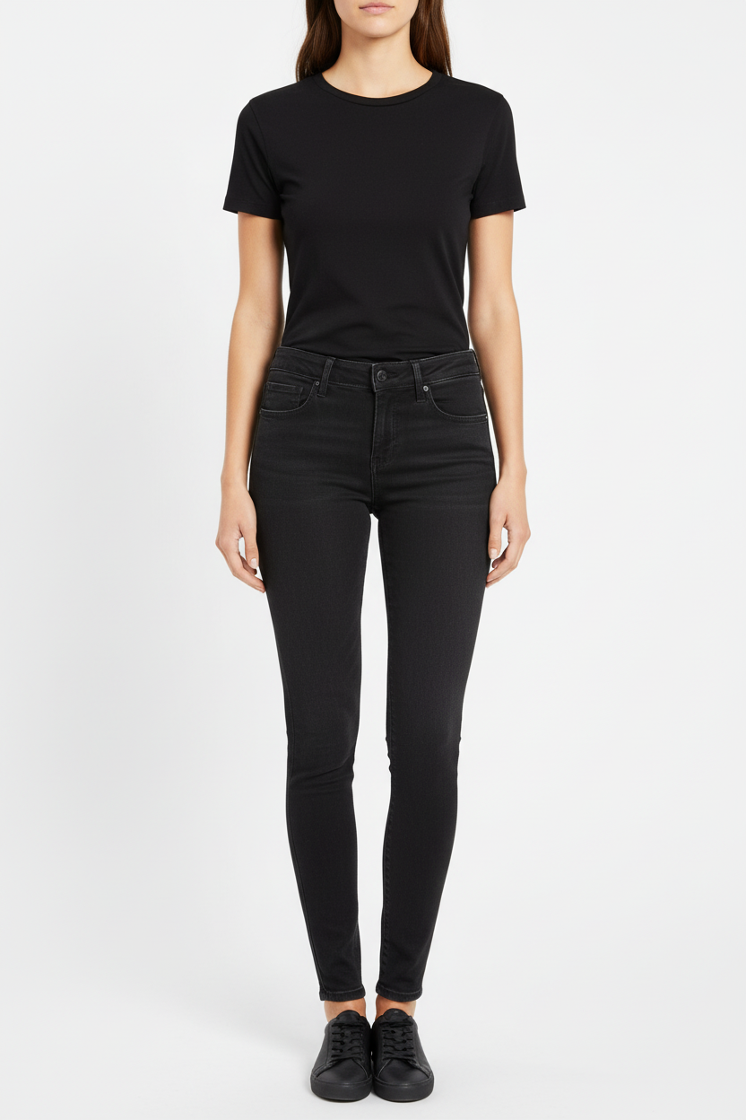 Articles of Society Skinny Jeans Women 26 Black Dark Wash Stretch Denim 26x28