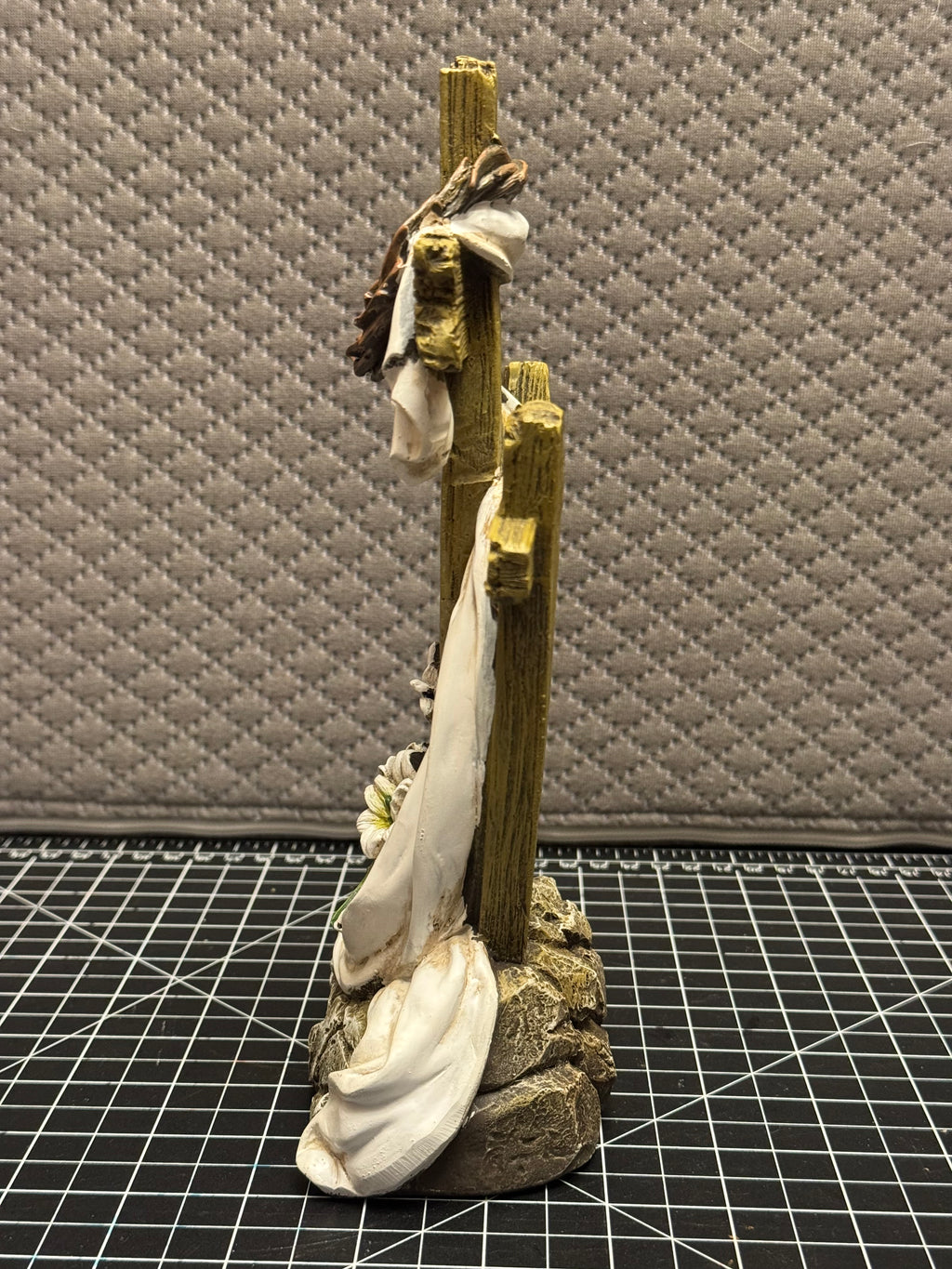 Easter Cross Figurine Crown of Thorns Religious Decor Tabletop Christian