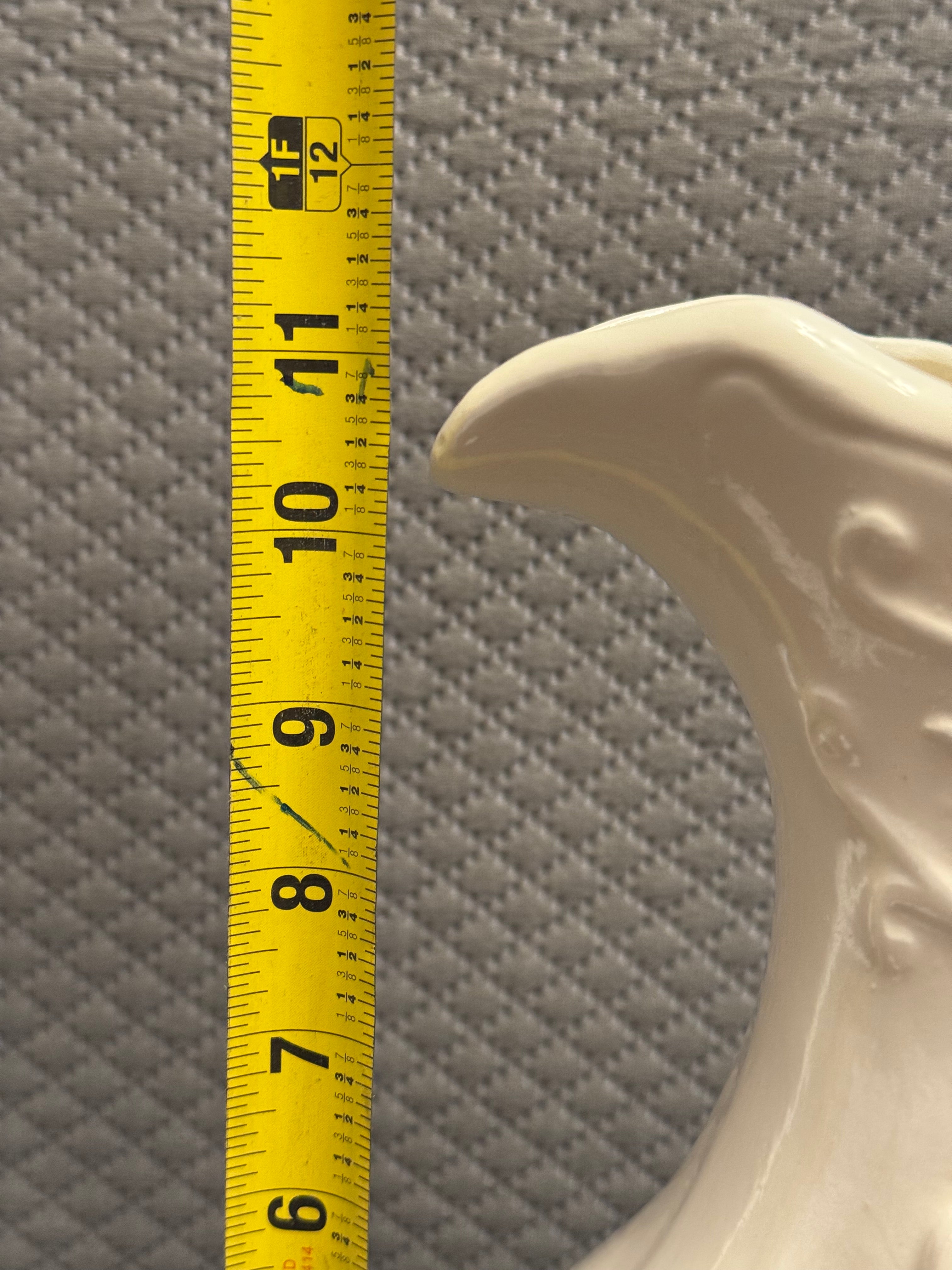 Vintage White Ceramic Bird Pitcher Farmhouse Cottage Milk Jug Vase