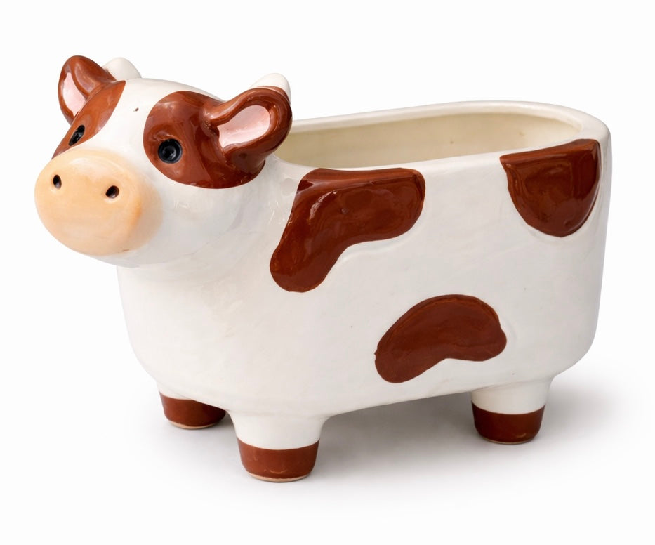 New Farmhouse Cow Planter Ceramic Cute Kitchen Decor Holder
