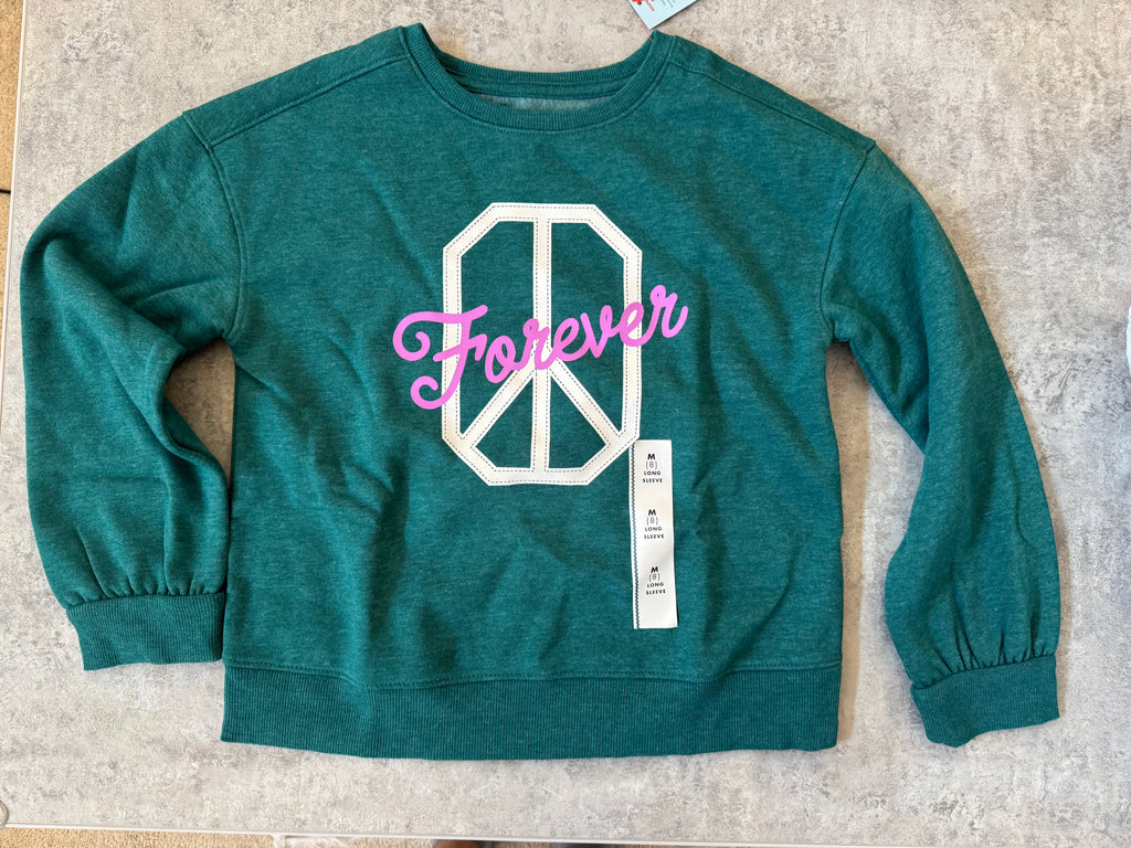 💚 Cat & Jack “Forever” Graphic Sweatshirt Girls Size 8 NWT 💚