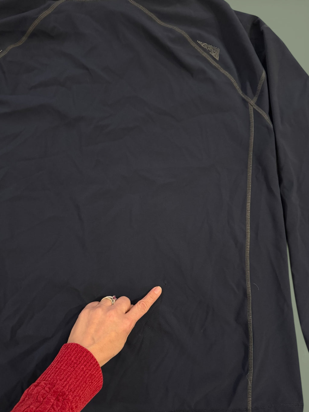 🖤 FLAWED Eddie Bauer Men’s Athletic Full-Zip Jacket | Dark Blue | Size Large
