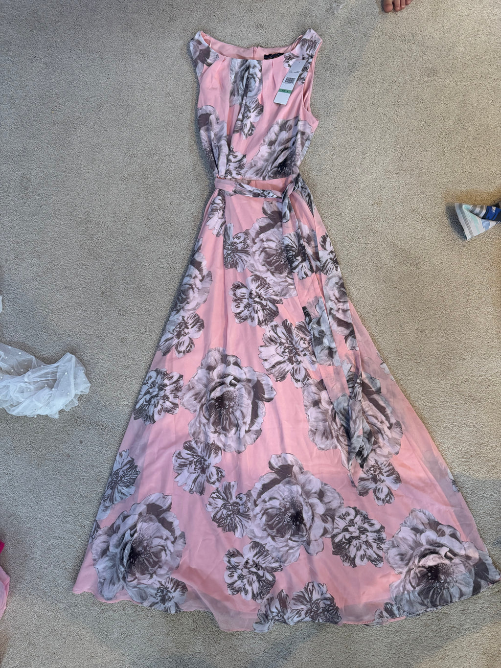 🌸 R&K Blush Floral Maxi Dress Size 8 NWT 🌸