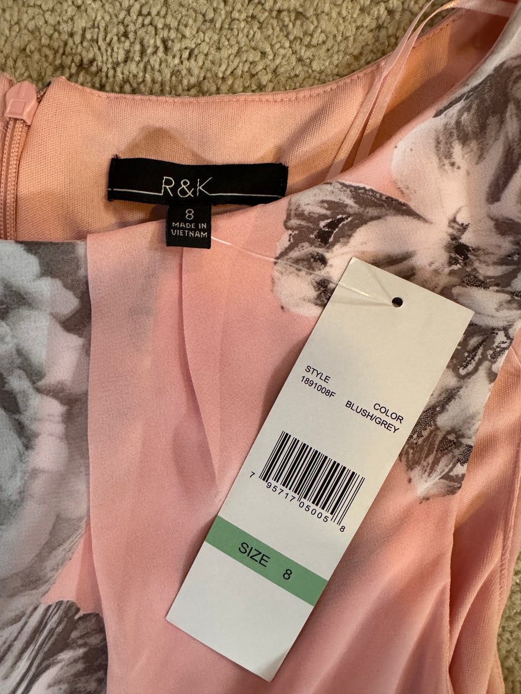 🌸 R&K Blush Floral Maxi Dress Size 8 NWT 🌸
