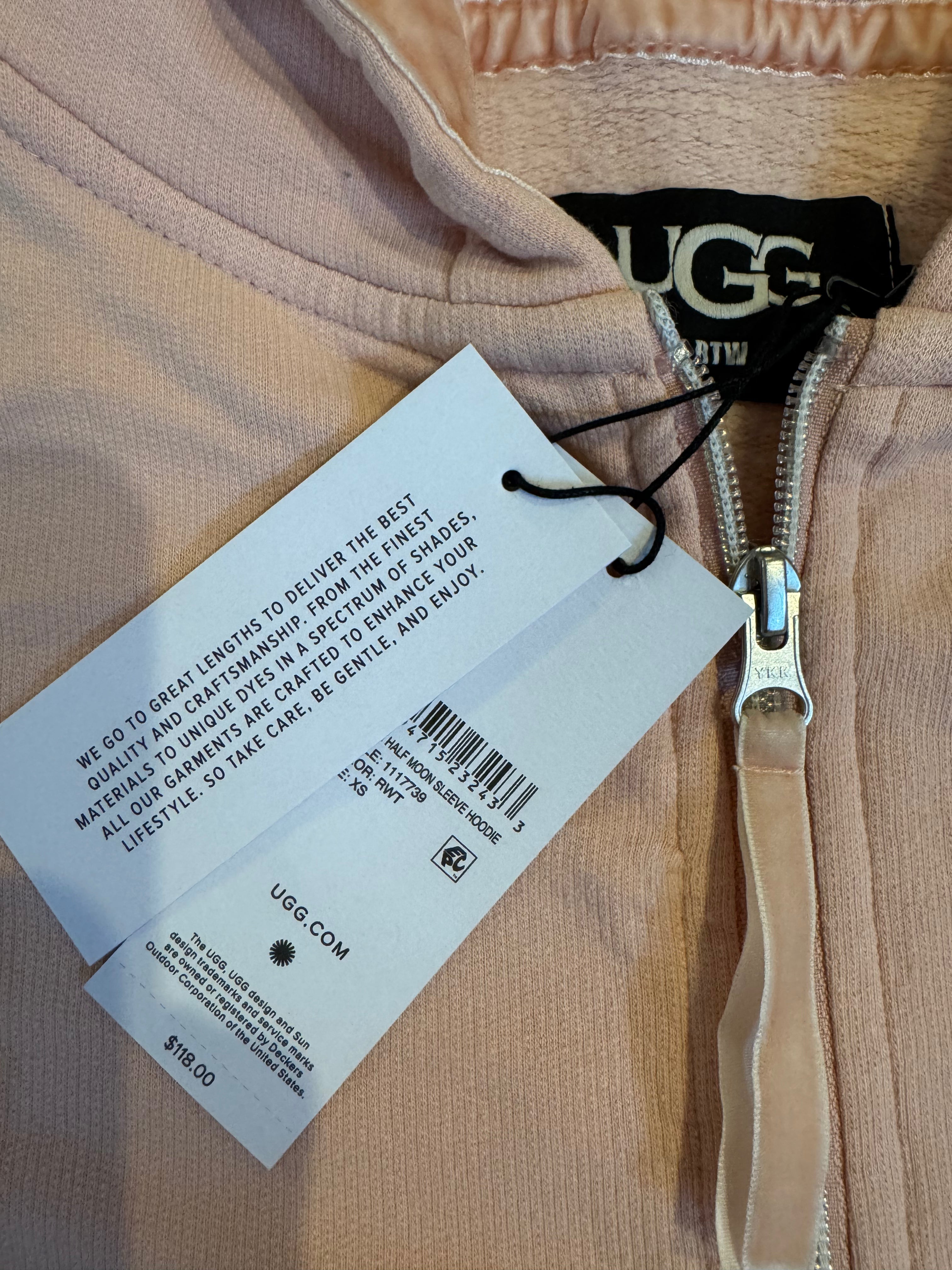 🌸 UGG Hale Moon Zip Hoodie XS Oversized NWT $118 Retail – Minor Callouts 🌸