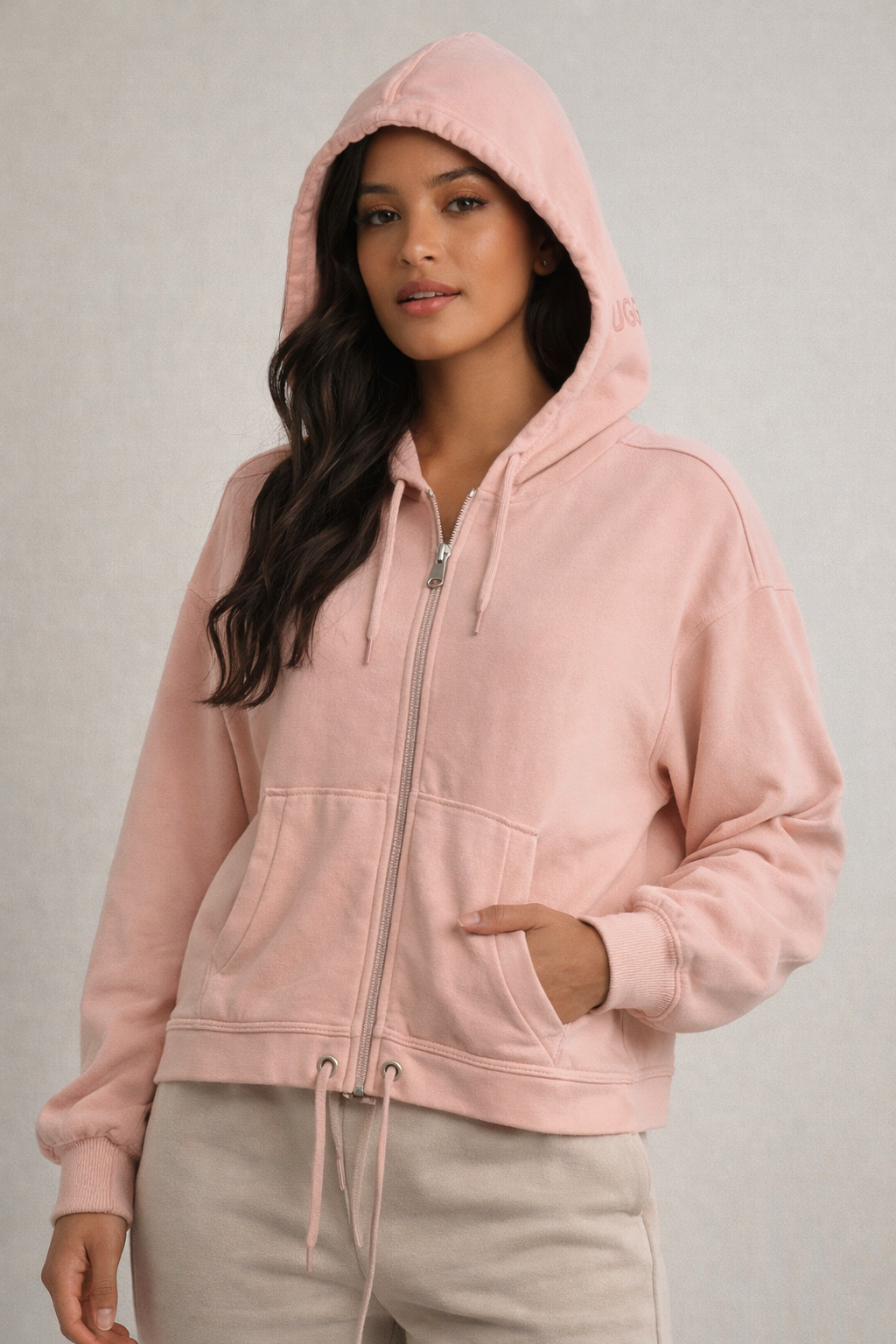 🌸 UGG Hale Moon Zip Hoodie XS Oversized NWT $118 Retail – Minor Callouts 🌸