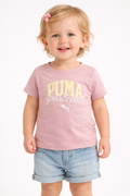 Puma Toddler Girls Pink Sports Club Logo Tee 18M NWT Short Sleeve Graphic Shirt
