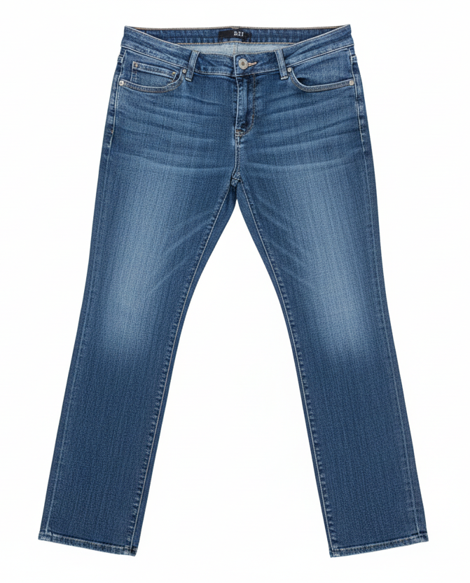 KUT From The Kloth 12P Petite Straight Leg Jeans Womens Dark Wash Mid Rise