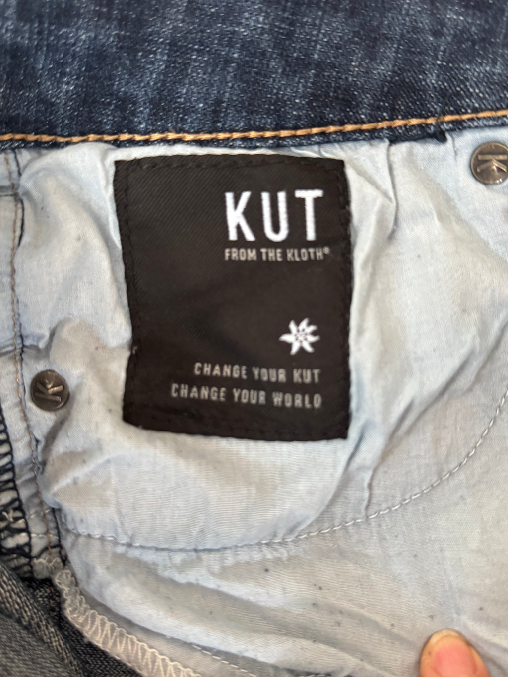 KUT From The Kloth 12P Petite Straight Leg Jeans Womens Dark Wash Mid Rise