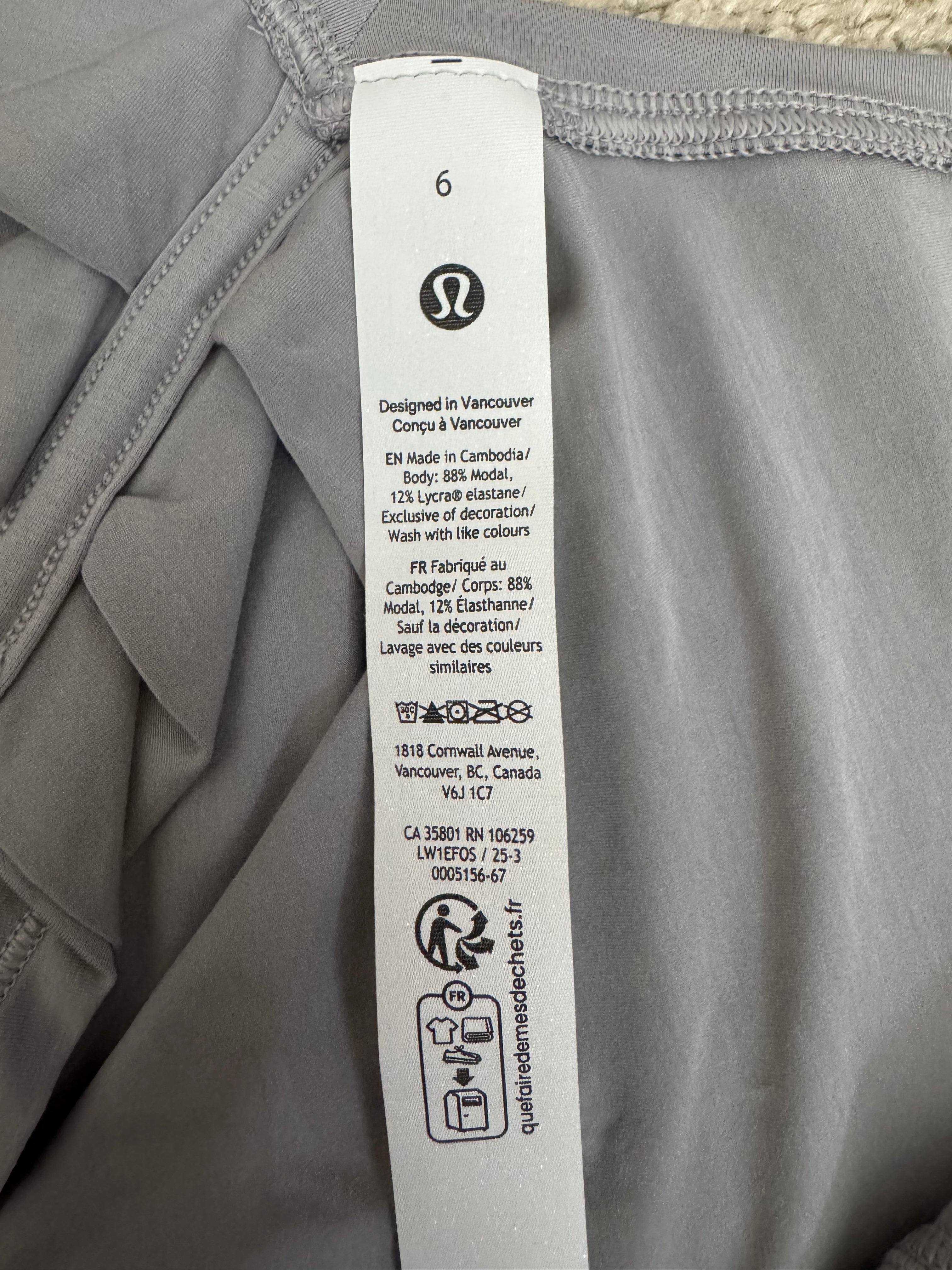 Lululemon Deep Stretch Tank Gray Size 6 NWT Open Back Yoga Top