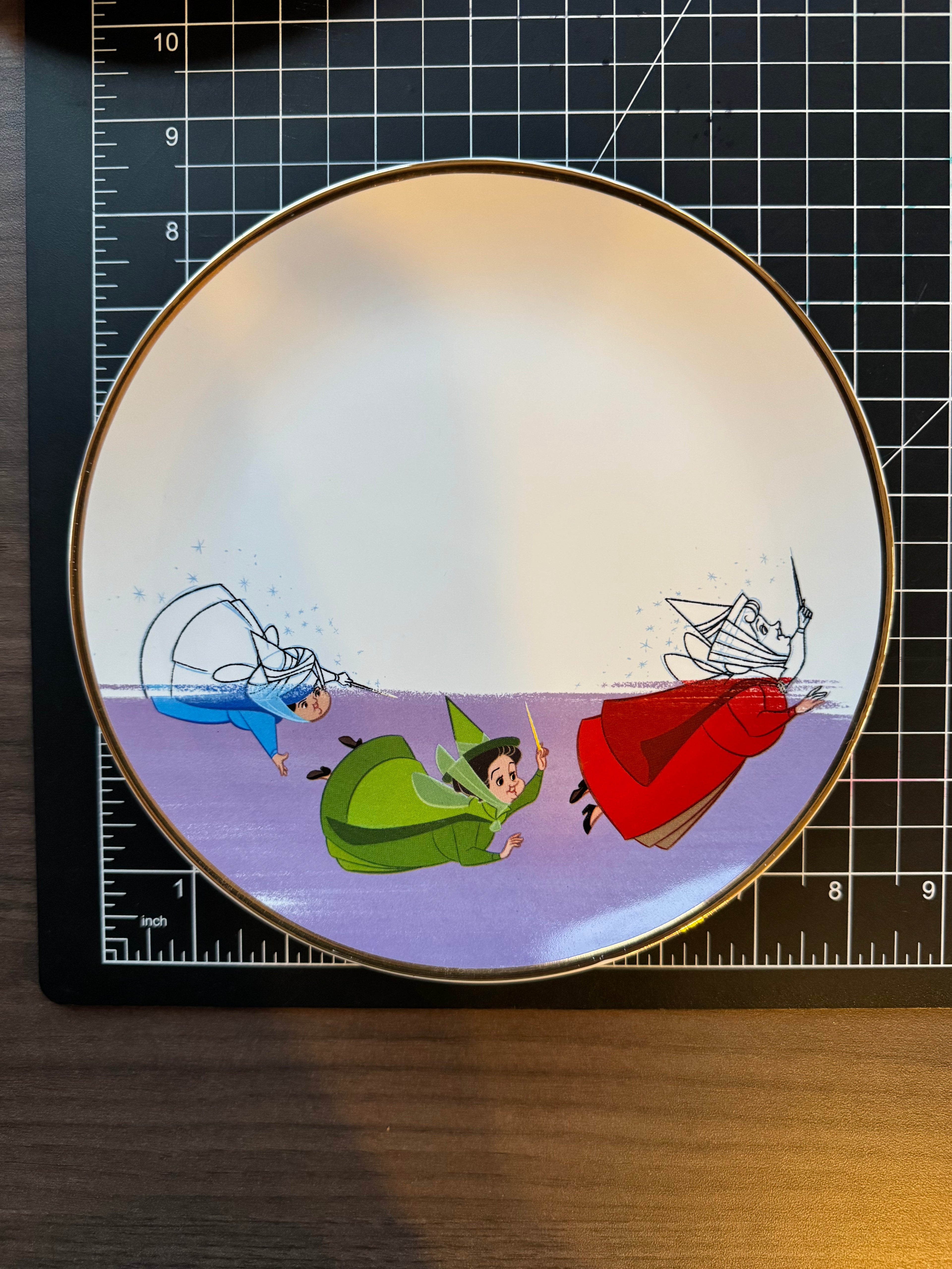 Disney Ink & Paint Collector Plate Set Cinderella Peter Pan Mary Poppins Sleeping Beauty