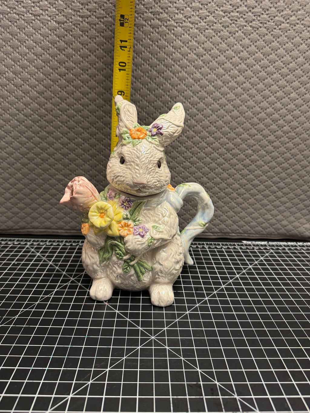 Bella Casa Ganz Bunny Pitcher Spring Easter Floral Ceramic