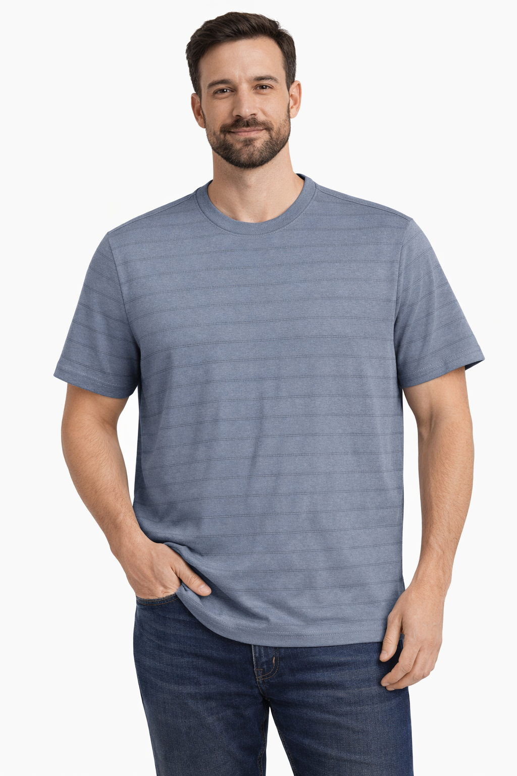 Goodfellow & Co Gray Striped T-Shirt Mens Size Small NWT Short Sleeve Crew Neck Casual