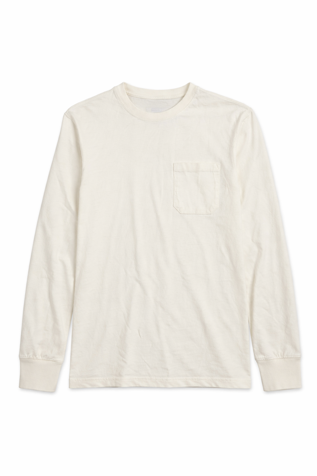 Goodfellow & Co Men’s Pocket Long Sleeve T-Shirt Small White Feather NWT Casual Cotton Tee