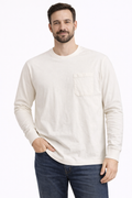 Goodfellow & Co Men’s Pocket Long Sleeve T-Shirt Small White Feather NWT Casual Cotton Tee