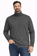 George Men’s Turtleneck Shirt Medium Charcoal Heather Long Sleeve Cotton NWT Casual Top
