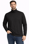 Utopia Wear Black Turtleneck Shirt Mens Small Cotton Blend Long Sleeve Classic NWOT