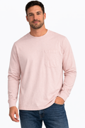 Goodfellow & Co Light Pink Long Sleeve Pocket T Shirt Mens Medium NWT Cotton Casual