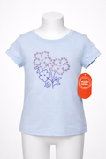 Wonder Nation Girls Blue Glitter Flower Short Sleeve T-Shirt Size 7 NWT Floral Tee