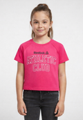 Reebok Athletic Club Girls Pink Cropped Tee XS 4/5 Graphic Short Sleeve Shirt NWT