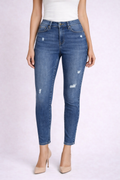 Rachel Roy RACHEL Grace Mid Rise Ankle Skinny Jeans Distressed NWT Size 6/28
