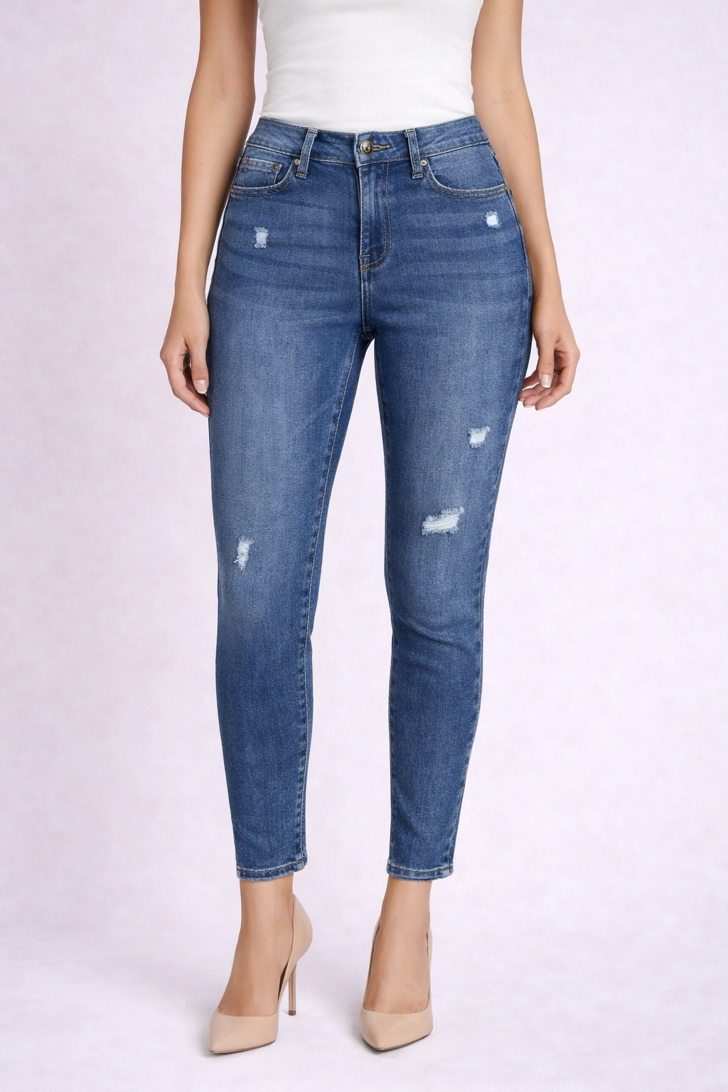 Rachel Roy RACHEL Grace Mid Rise Ankle Skinny Jeans Distressed NWT Size 6/28