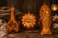 Vintage Copper Molds Tagus Portugal Fish Shell Kitchen Wall Decor Farmhouse Set