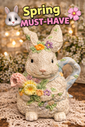 Bella Casa Ganz Bunny Pitcher Spring Easter Floral Ceramic
