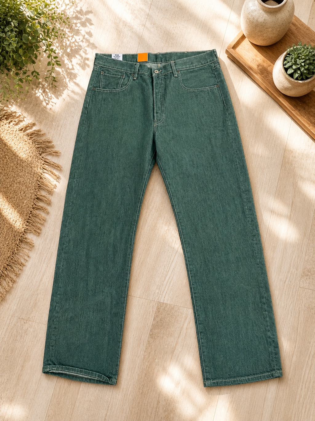 Levi’s 501 Original Fit Green Denim Jeans Button Fly W38 L32 NWT