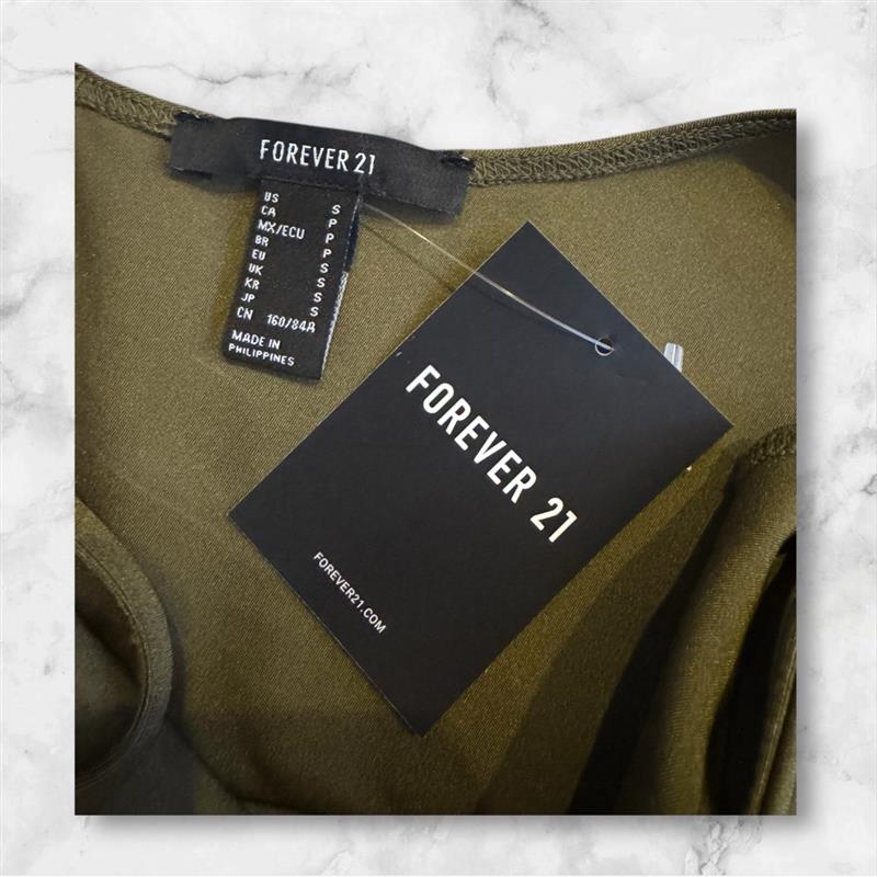 🌿 Forever 21 Olive One-Shoulder Bodysuit | NWT | Size Small